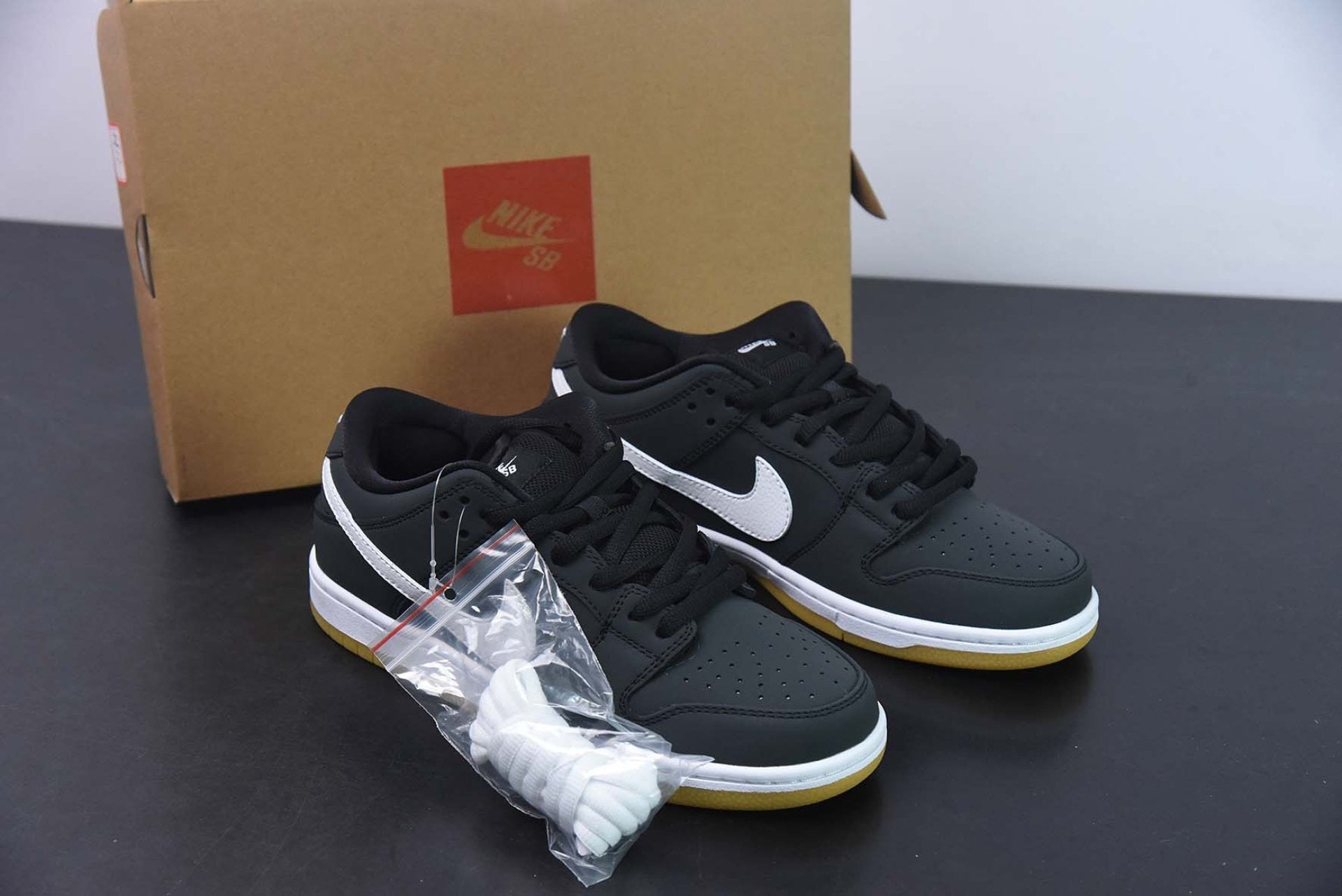 SB Dunk Low Orange Label Black White Gum