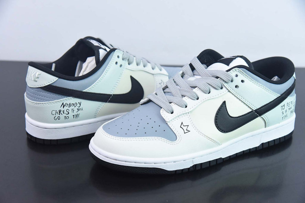 Custom Dunk Low White Blue Black