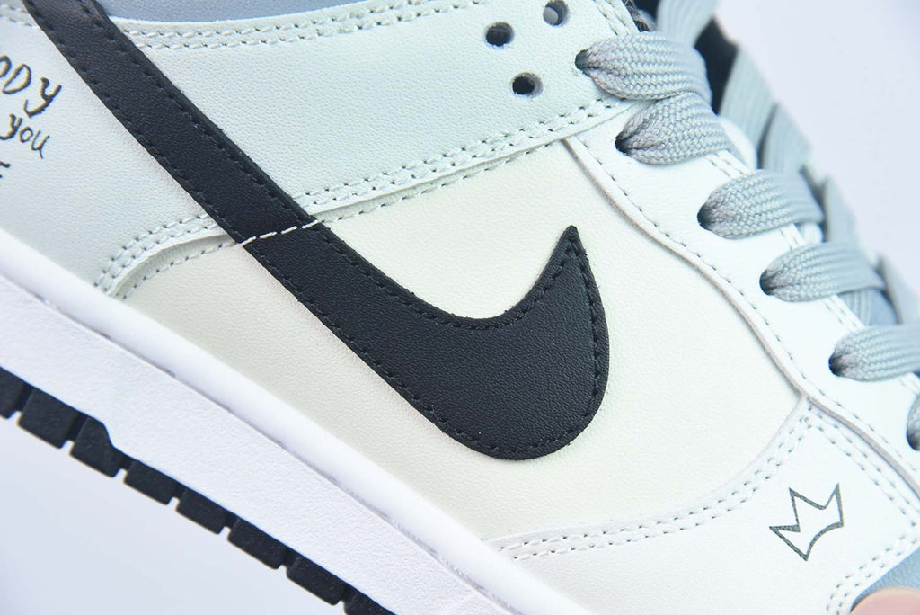 Custom Dunk Low White Blue Black