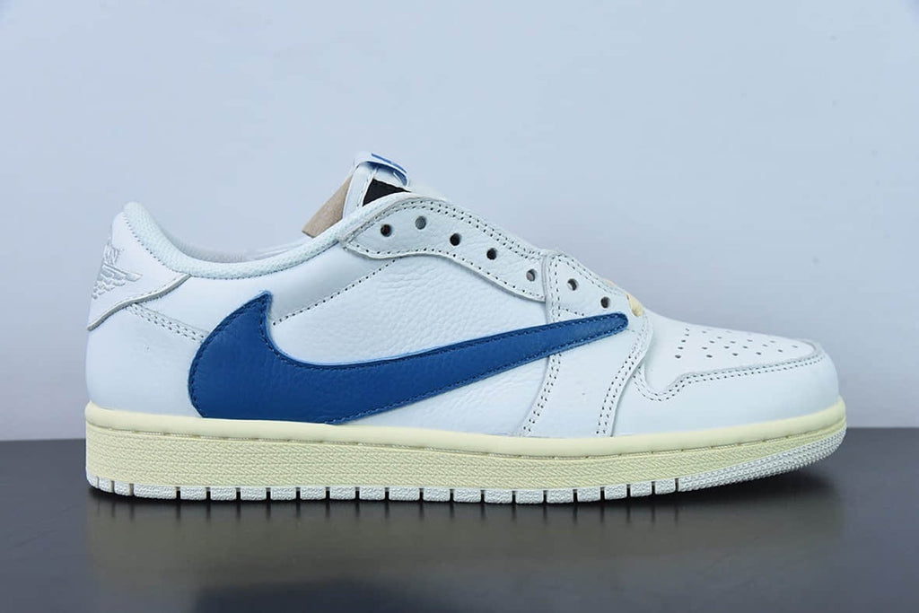 Travis Scott x Fragment x Nike Air Jordan 1 Low Cream White Blue CQ3277-100