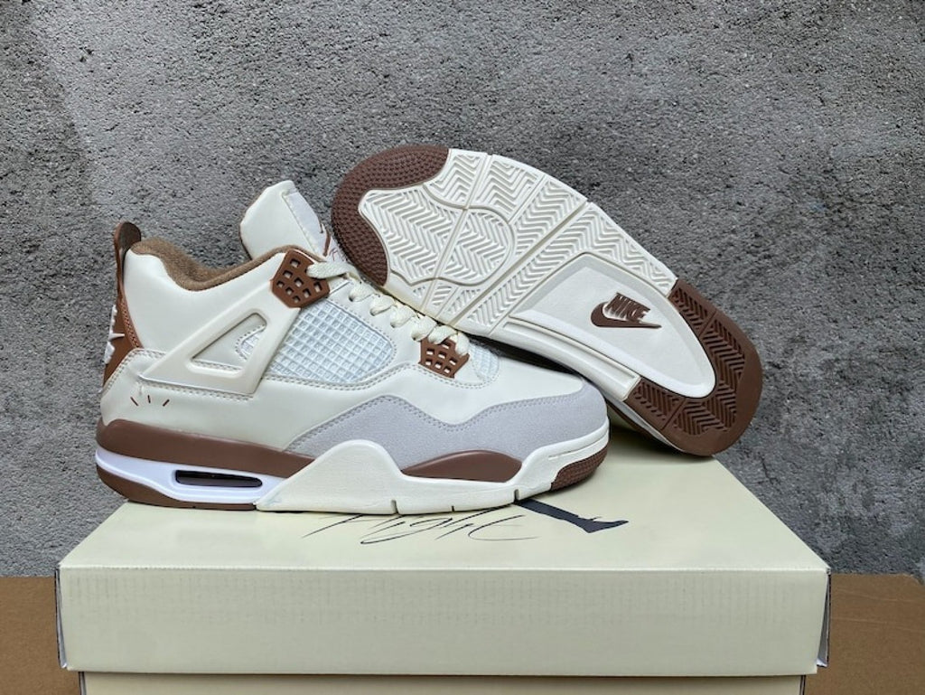Air Jordan 4 White Brown Sneakers