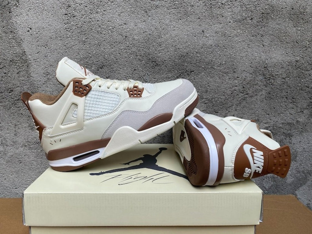 Air Jordan 4 White Brown Sneakers