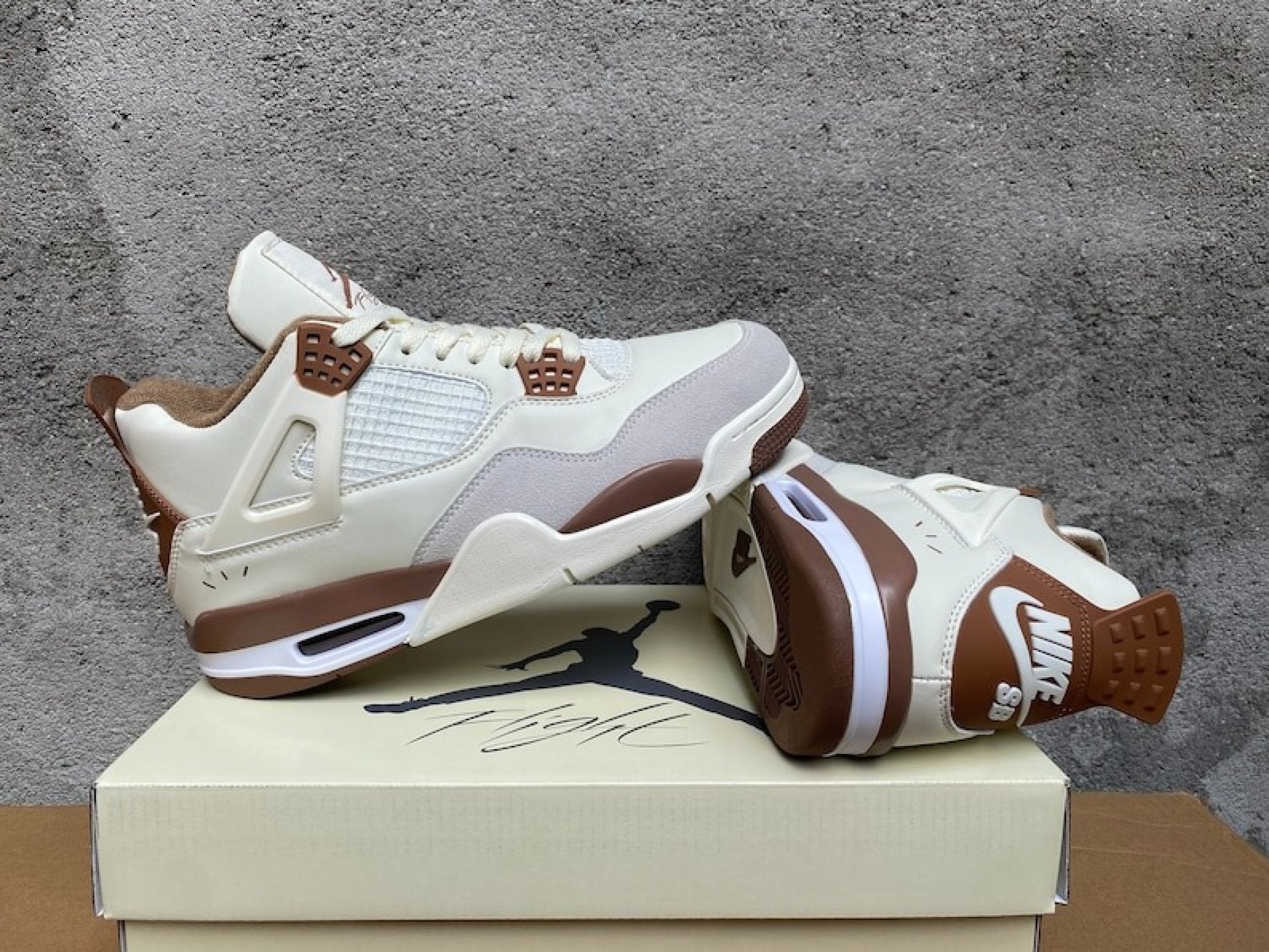 Air Jordan 4 White Brown Sneakers