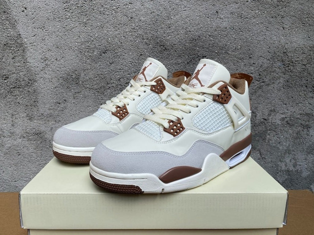 Air Jordan 4 White Brown Sneakers