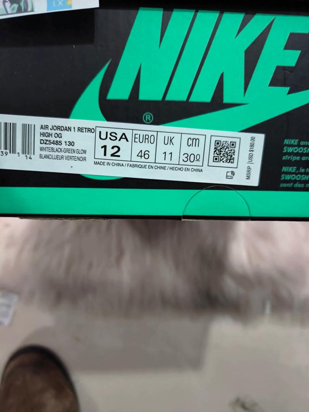 Air Jordan 1 High OG Green Glow DZ5485-130