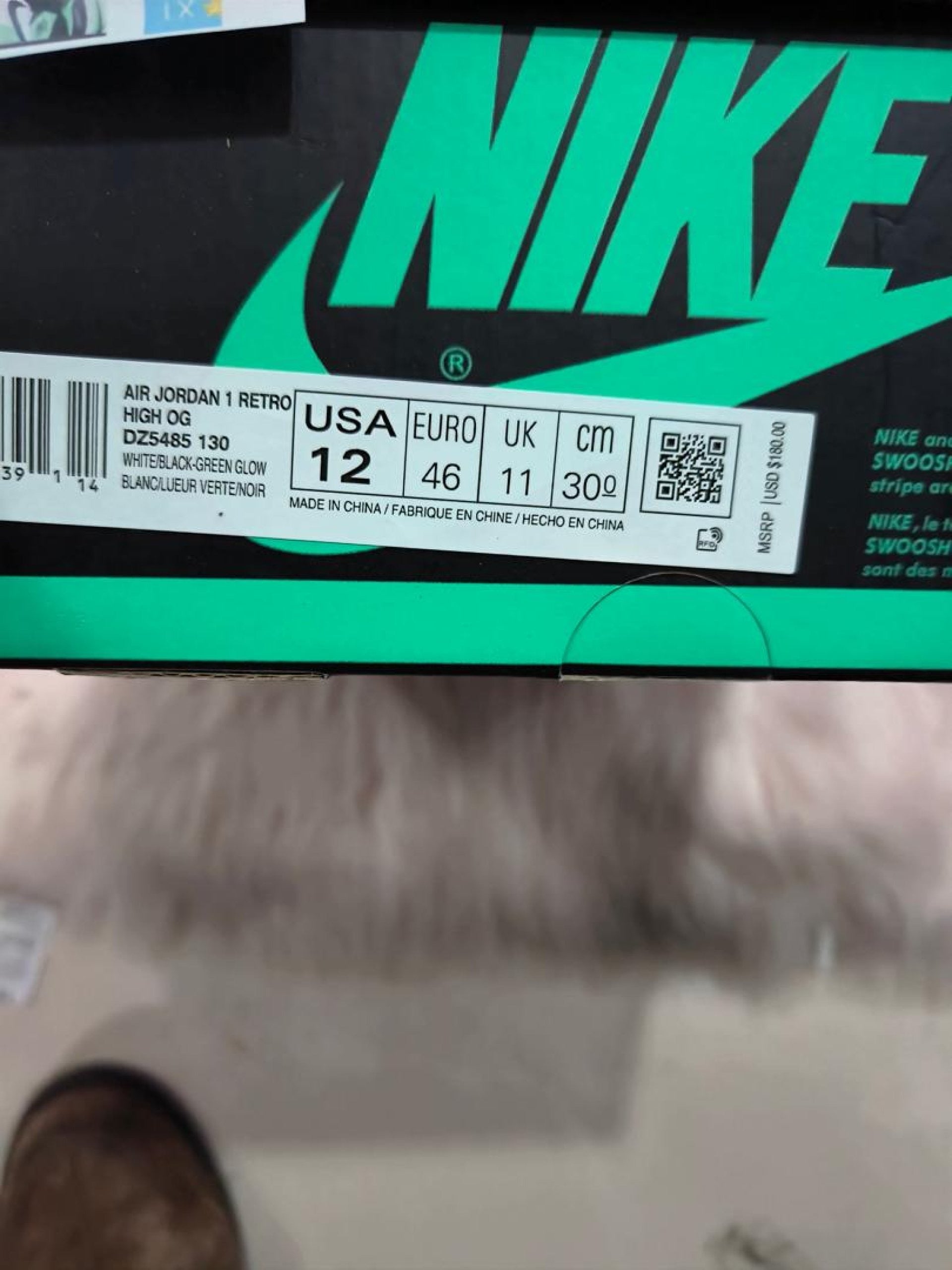 Air Jordan 1 High OG Green Glow DZ5485-130