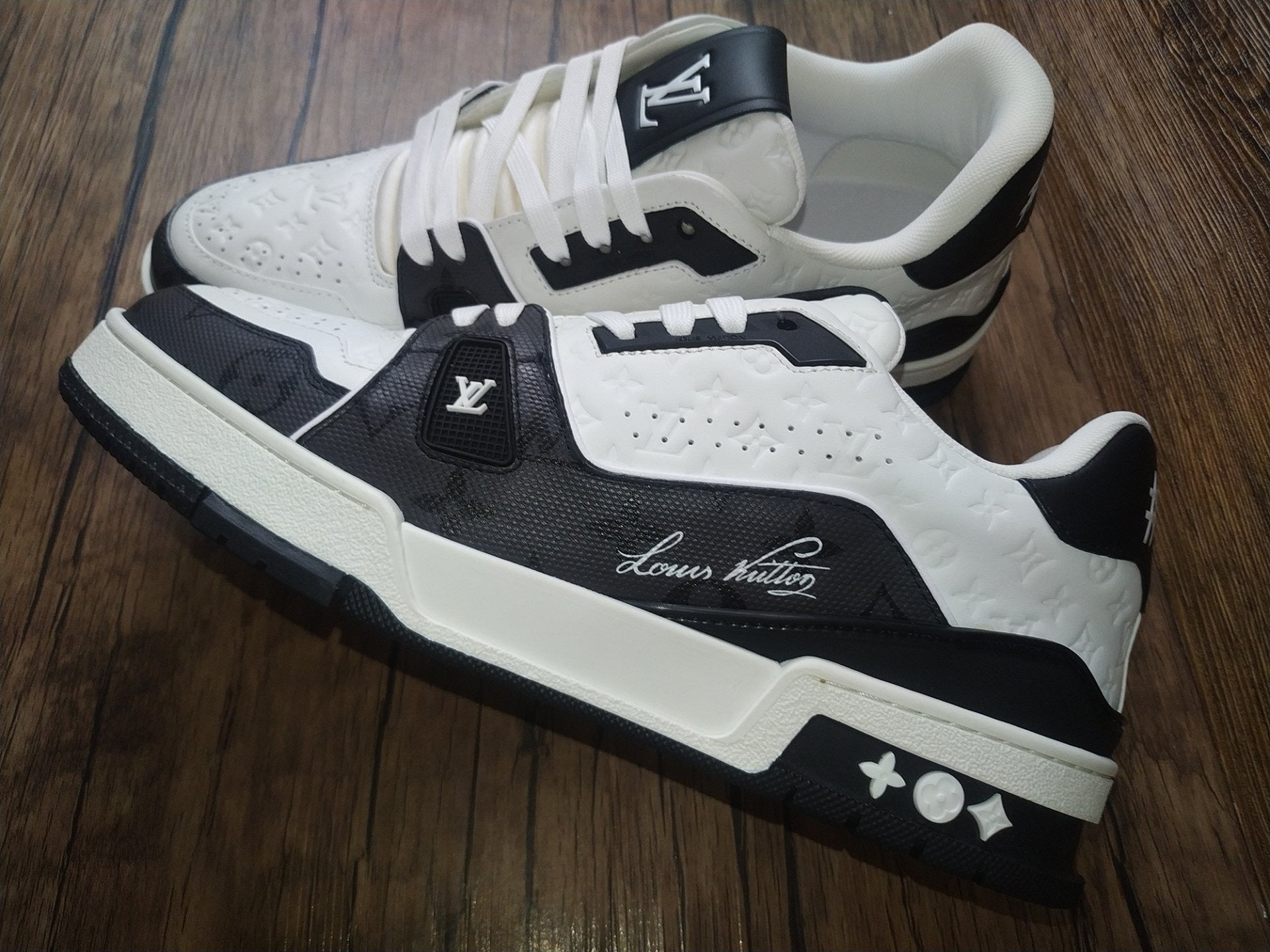 Luxury Virgil Trainer Sneakers #54 Black White