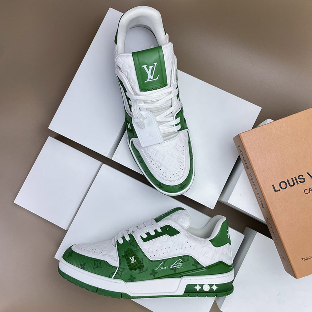 Luxury Virgil Trainer Sneakers #54 Signature Green White