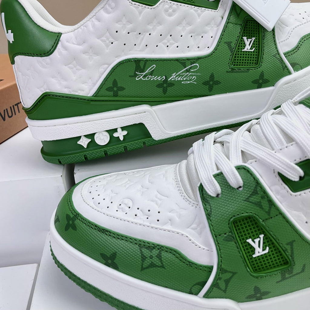 Luxury Virgil Trainer Sneakers #54 Signature Green White