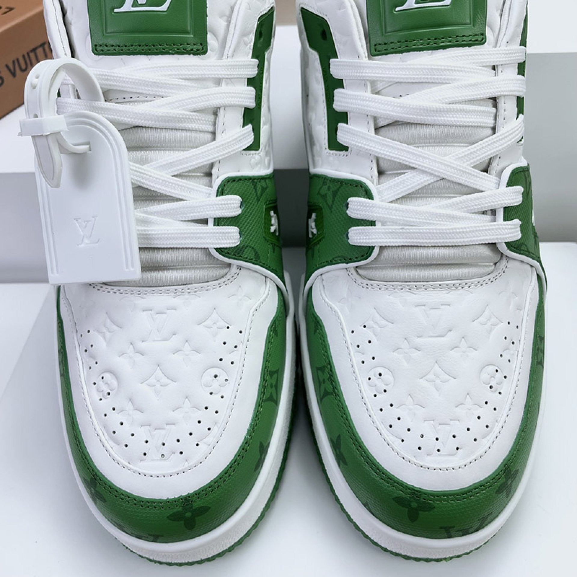 Luxury Virgil Trainer Sneakers #54 Signature Green White