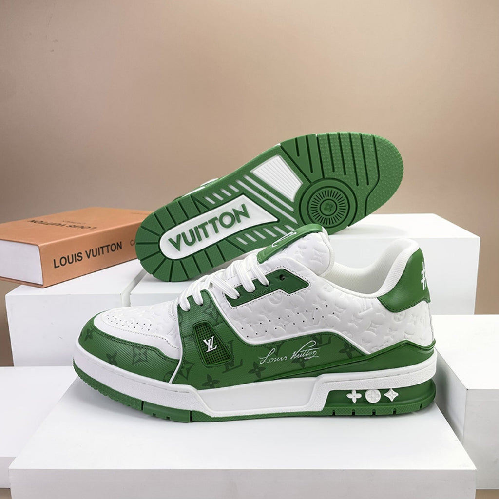 Luxury Virgil Trainer Sneakers #54 Signature Green White