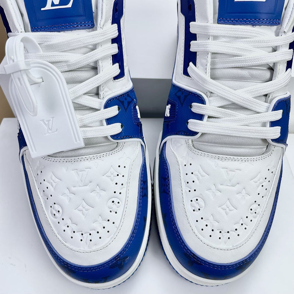 Luxury Virgil Trainer Sneakers #54 Signature Blue White