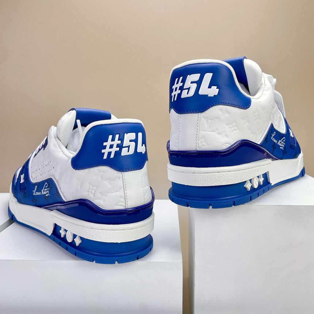 Luxury Virgil Trainer Sneakers #54 Signature Blue White