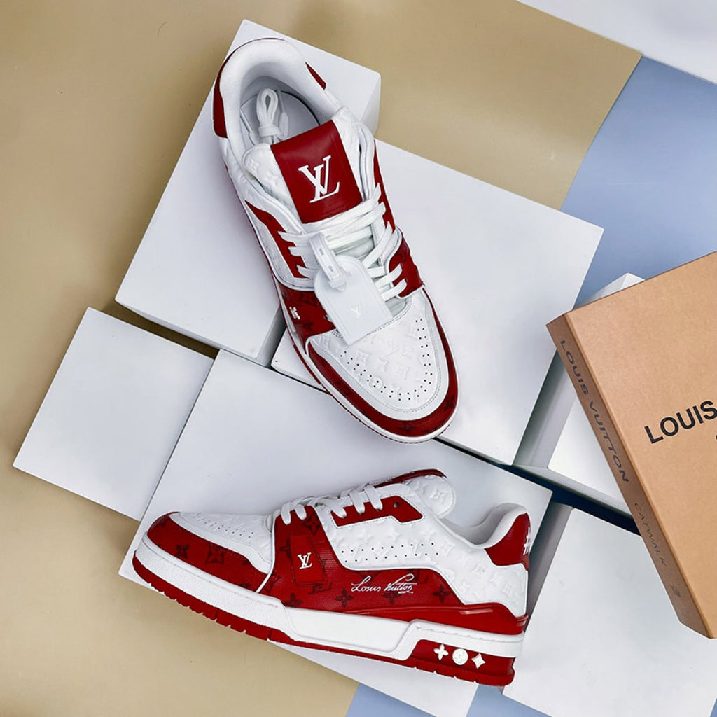 Luxury Virgil Trainer Sneakers #54 Signature Red White