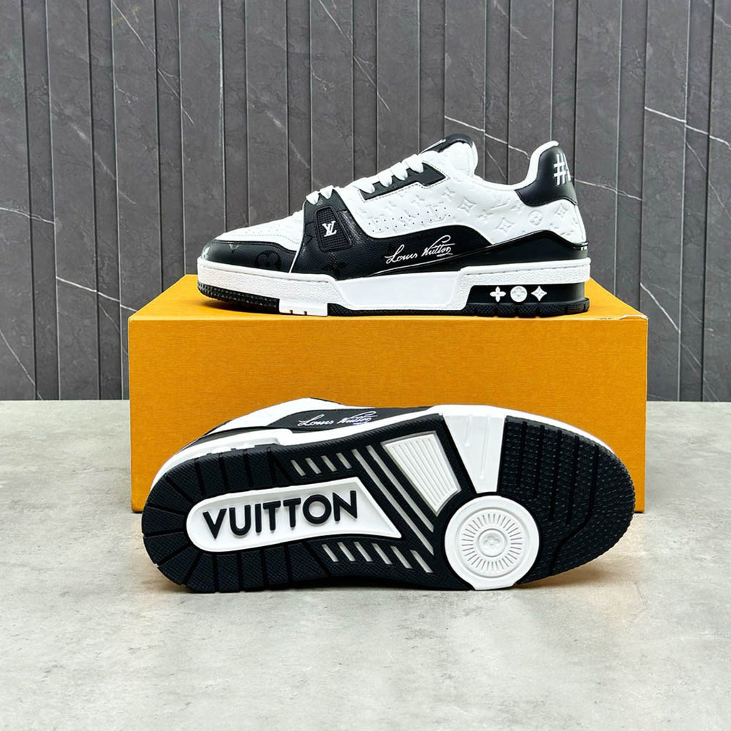 Luxury Virgil Trainer Sneakers #54 Black White