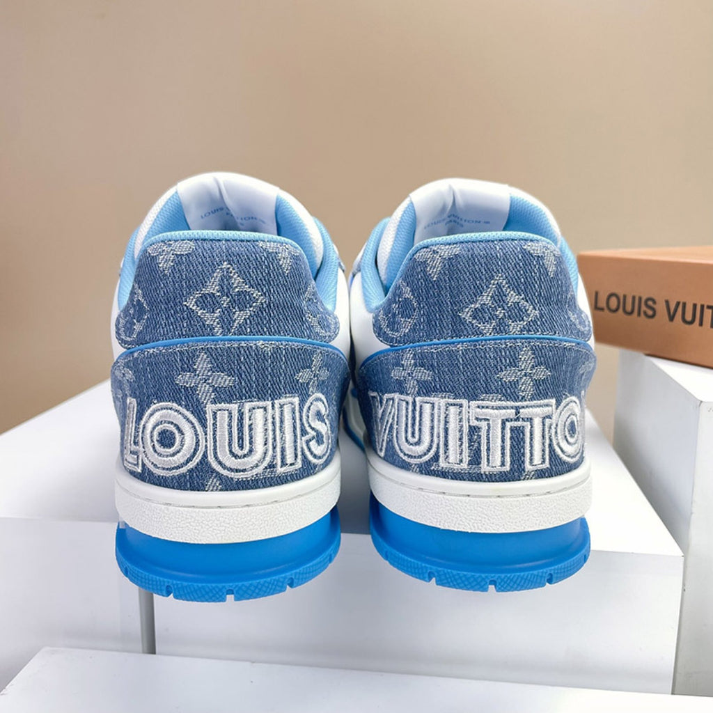 Luxury Virgil Trainer Sneakers Monogram Denim Blue