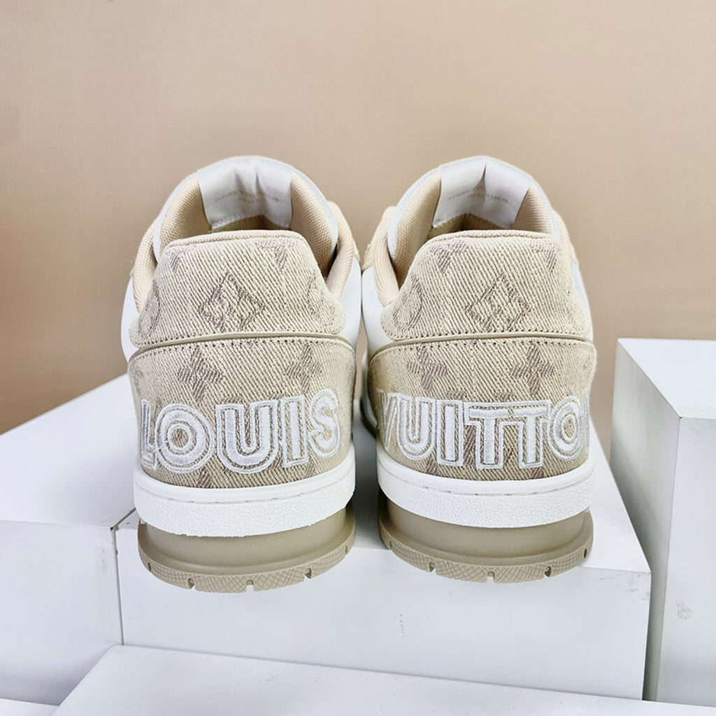 Luxury Virgil Trainer Sneakers Beige White