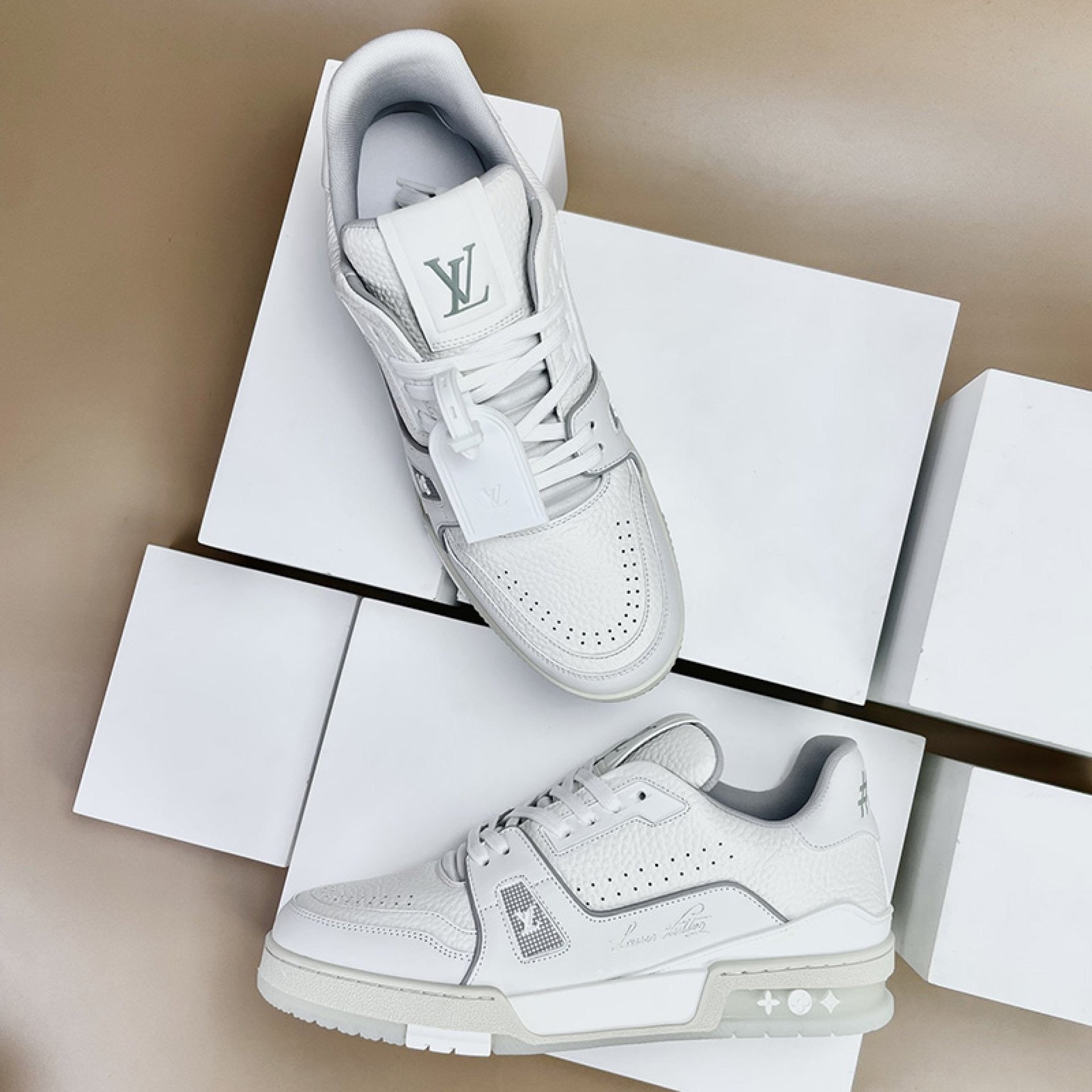 Luxury Virgil Trainer Sneakers White Signature