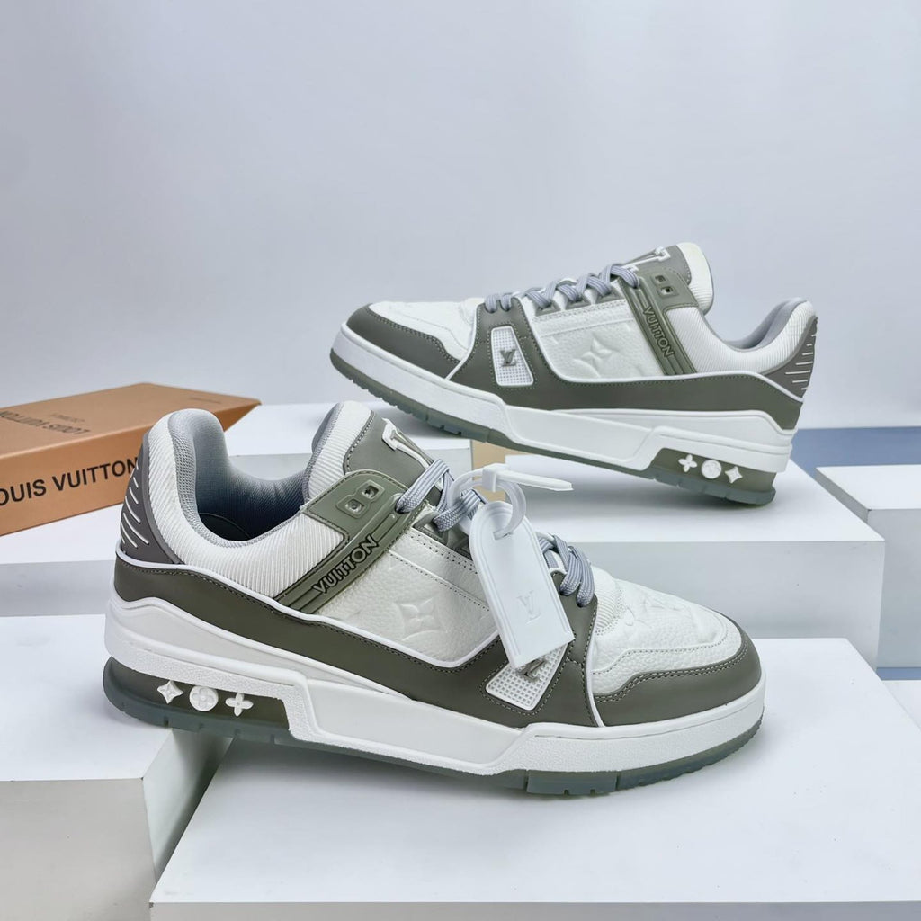 Luxury Virgil Trainer Sneakers Grey White