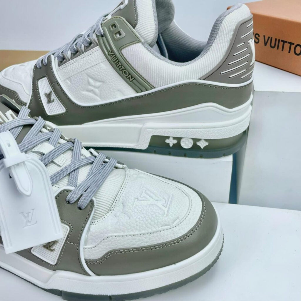 Luxury Virgil Trainer Sneakers Grey White