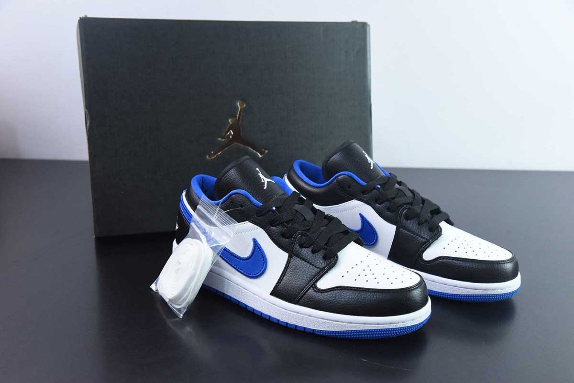 Air Jordan 1 Low Black Game Royal Metallic Platinum