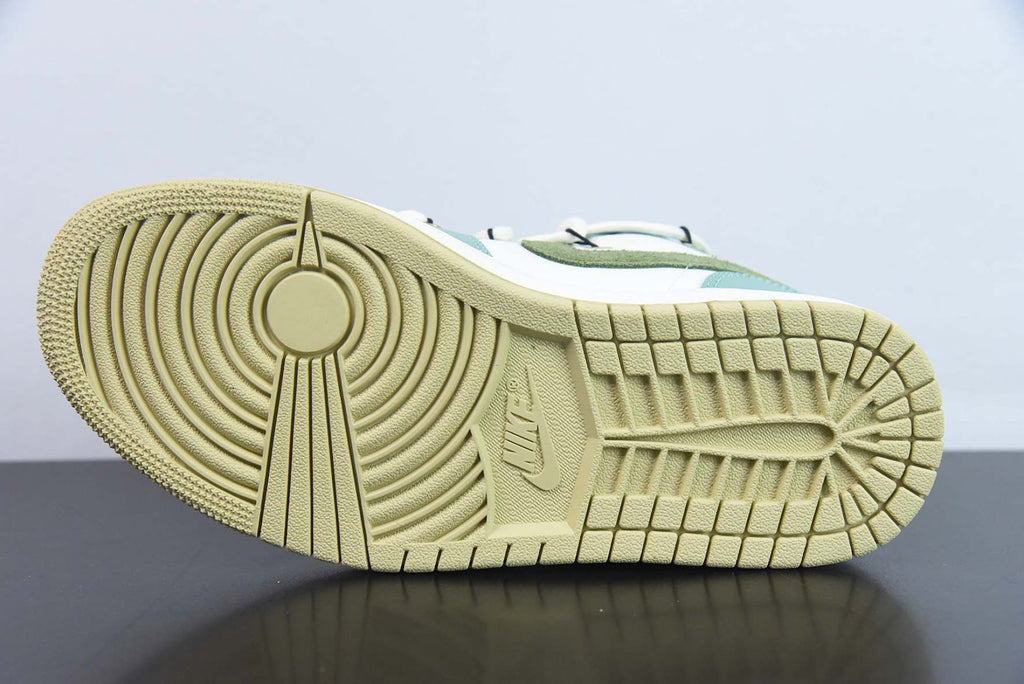 Custom Air Jordan 1 Low Sail White Oil Green