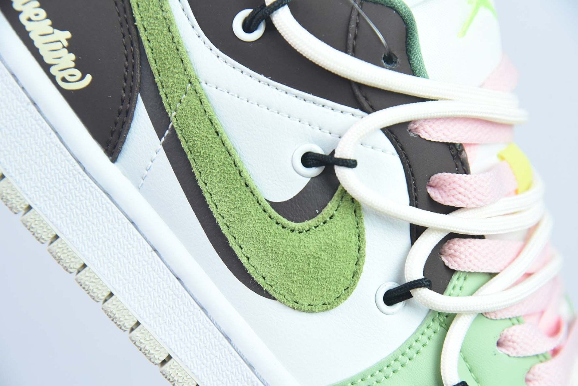 Custom Air Jordan 1 Low Sail White Oil Green