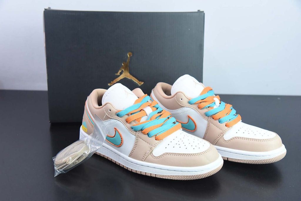 Custom Air Jordan 1 Low Sunset Haze White Bright Citrus