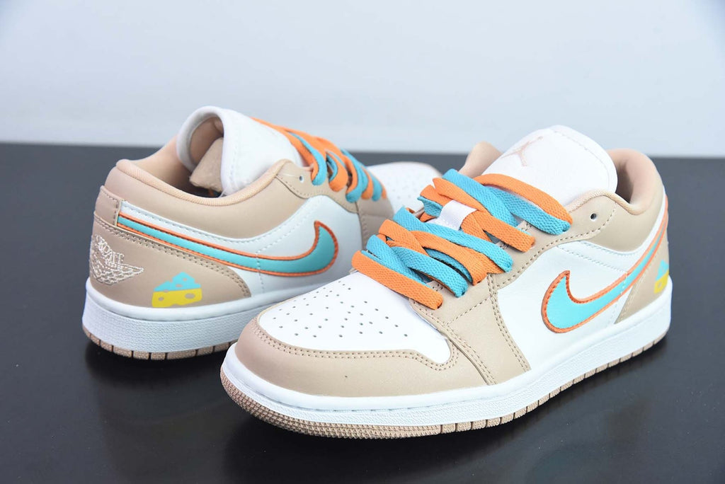 Custom Air Jordan 1 Low Sunset Haze White Bright Citrus