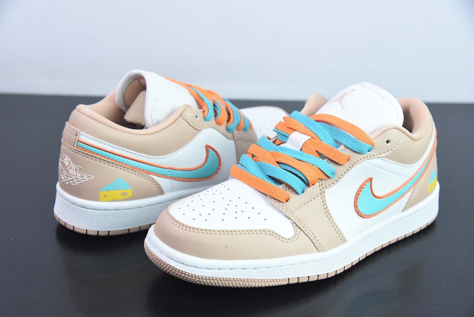 Custom Air Jordan 1 Low Sunset Haze White Bright Citrus