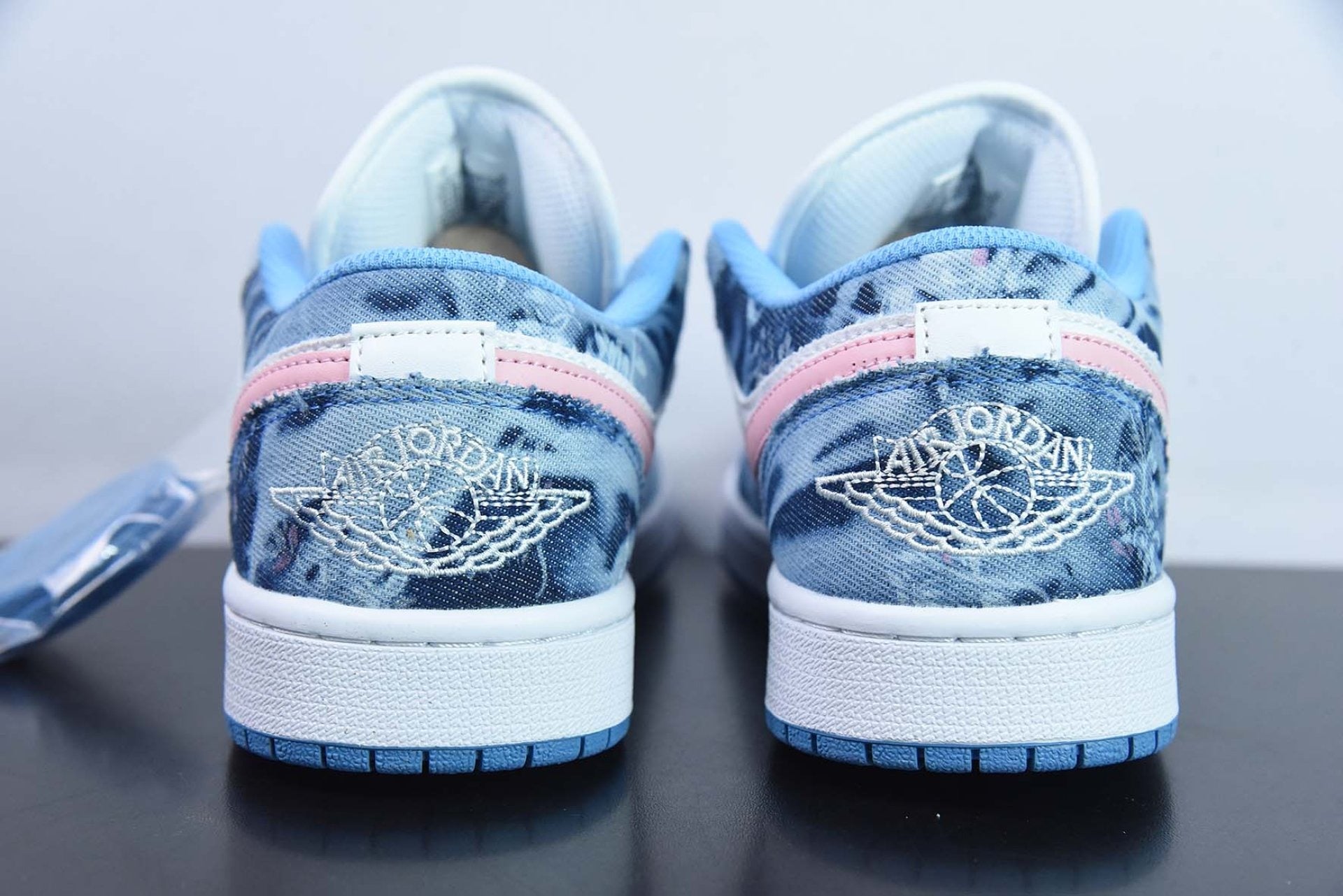 Custom Air Jordan 1 Low Washed Denim White Pink