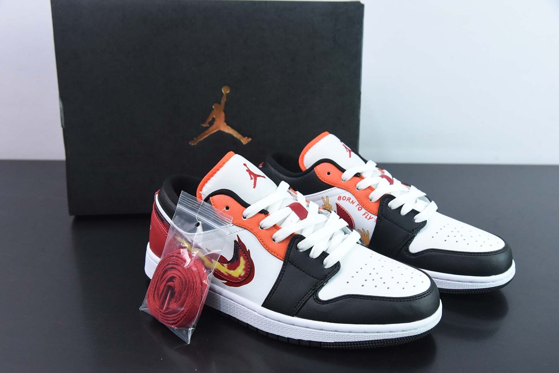 Air Jordan 1 Low GS Flaming Swoosh