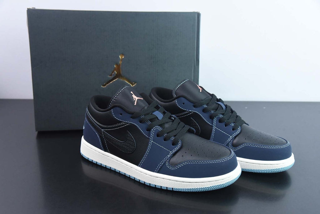 Air Jordan 1 Low Snakeskin Black White Midnight Navy FJ5478-010