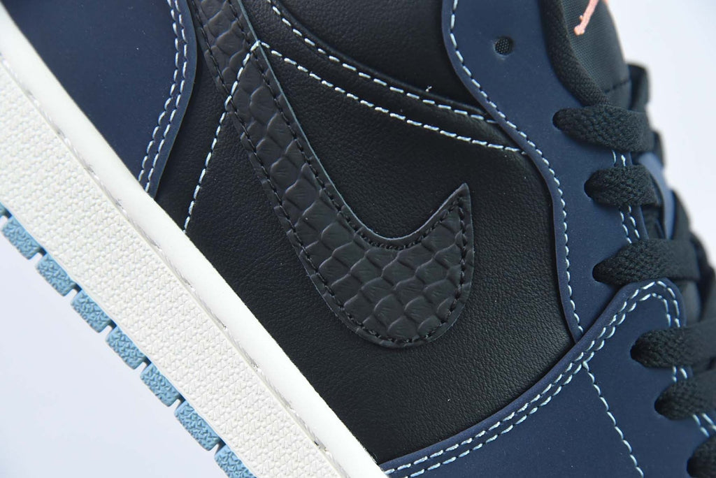 Air Jordan 1 Low Snakeskin Black White Midnight Navy FJ5478-010