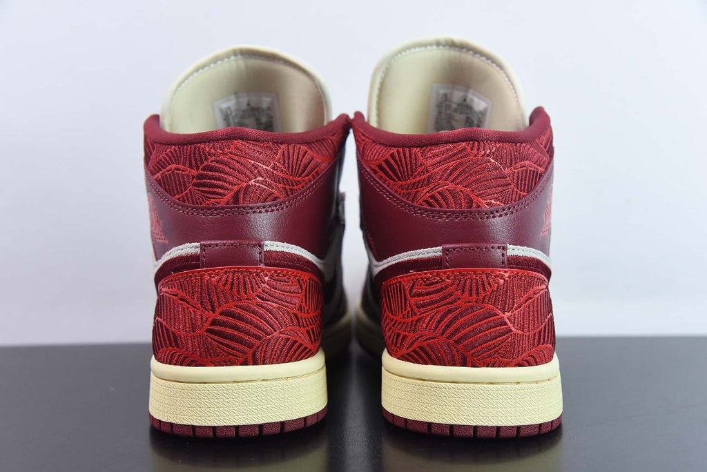 Air Jordan 1 Mid SE Tiki Leaf Team Red