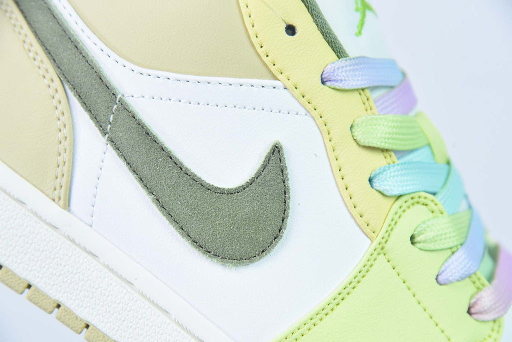 Air Jordan 1 Low Sail White Oil Green