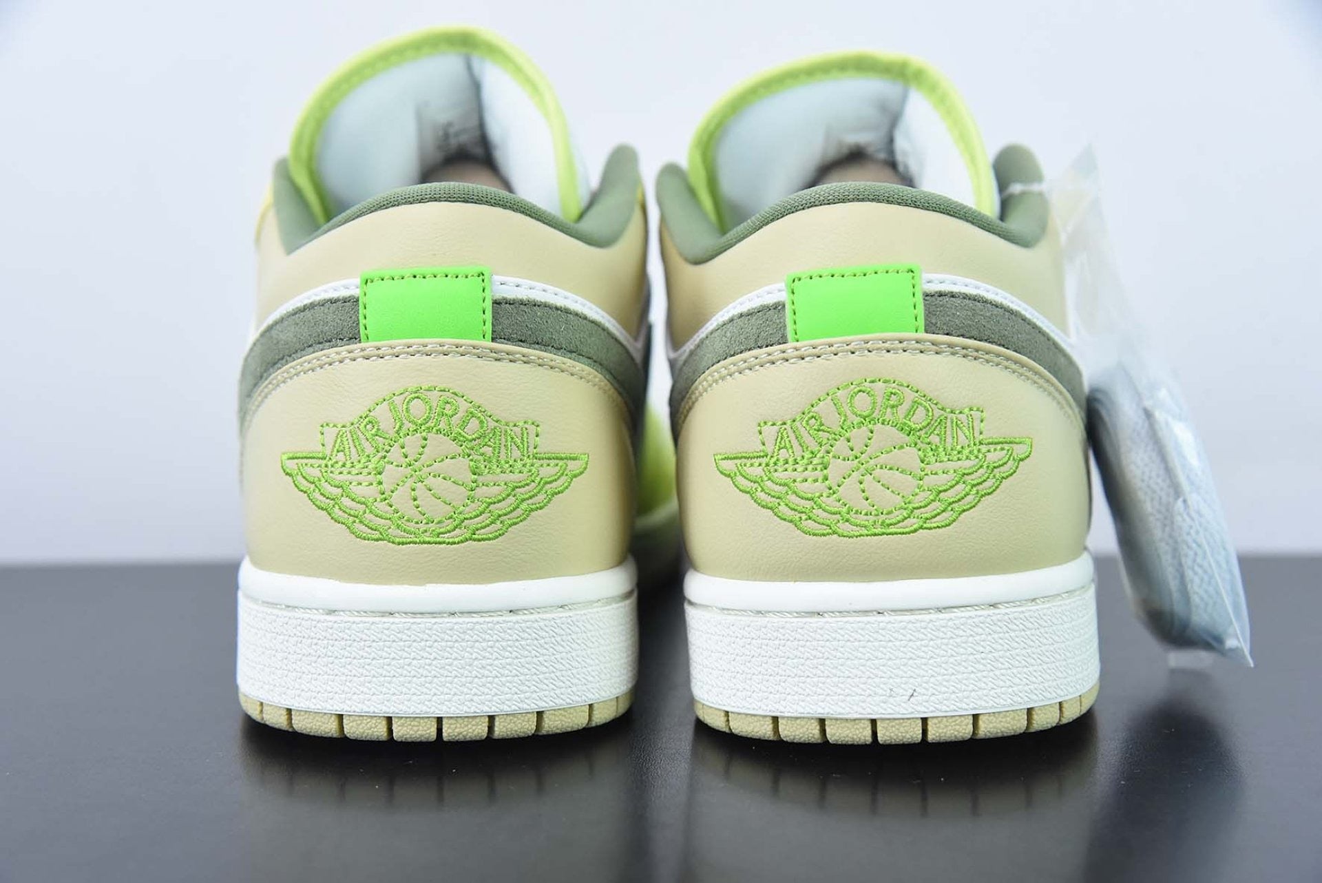 Air Jordan 1 Low Sail White Oil Green