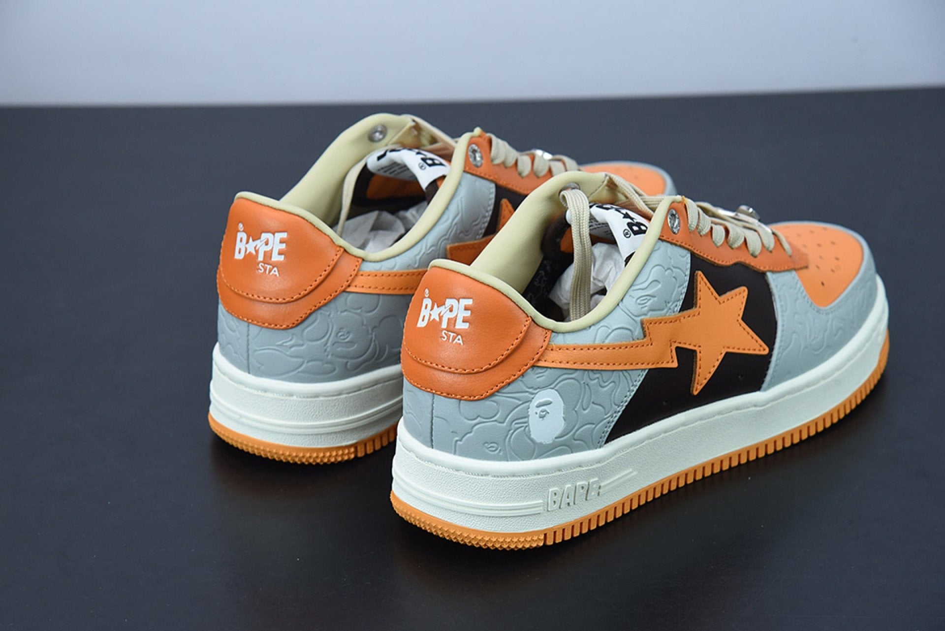 A Bathing Ape Bape Sta Low Grey Orange