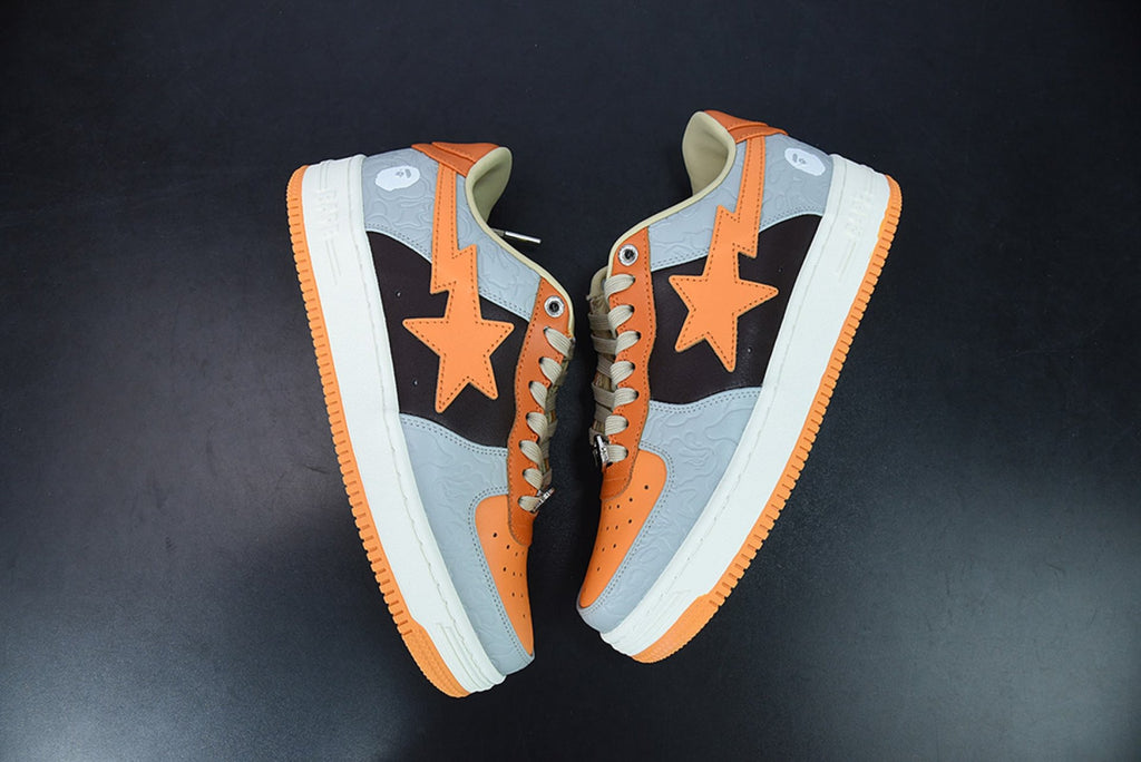 A Bathing Ape Bape Sta Low Grey Orange
