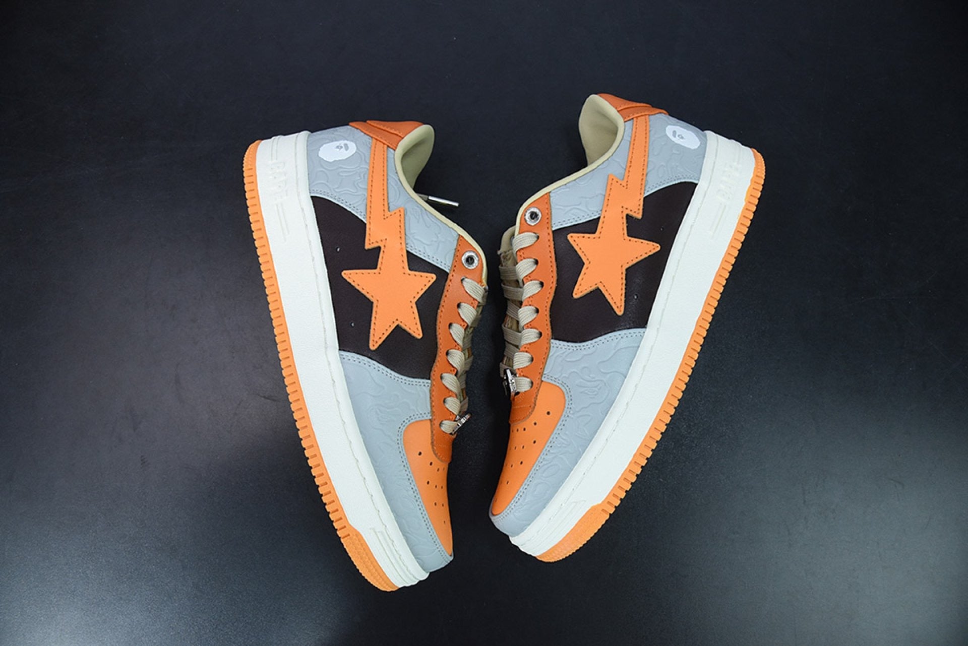 A Bathing Ape Bape Sta Low Grey Orange