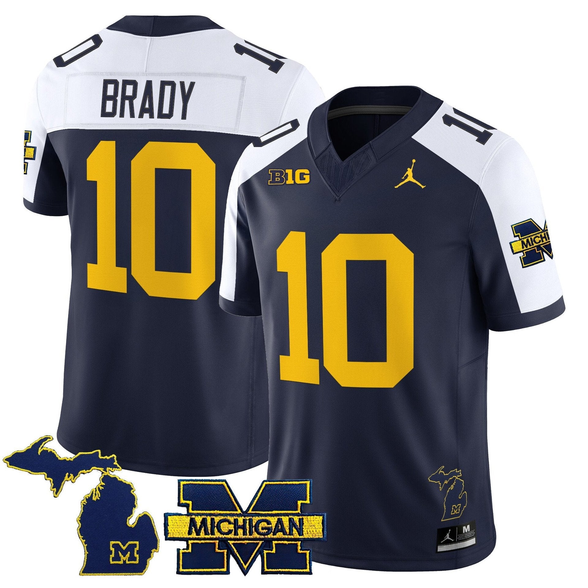Tom Brady Jersey #10 Michigan Wolverines 2025 Limited V2 Stitched Navy Alter