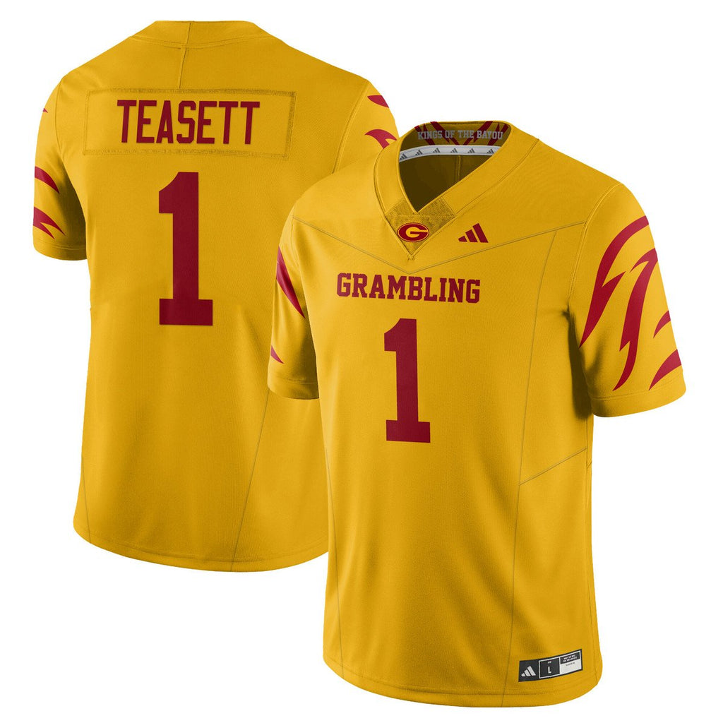 C’zavian Teasett Jersey #1 Grambling State Football 2025 Special Stitched Yellow