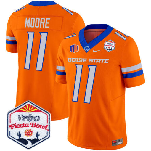 Kellen Moore Jersey #11 Boise State Broncos 2025 Fiesta Bowl Patch Vapor Orange Alternate