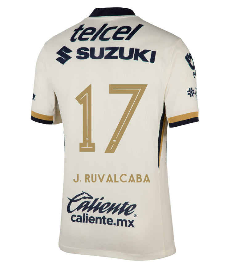 Pumas UNAM 2025-26 J. RUVALCABA 17 Home Jersey – Blanco