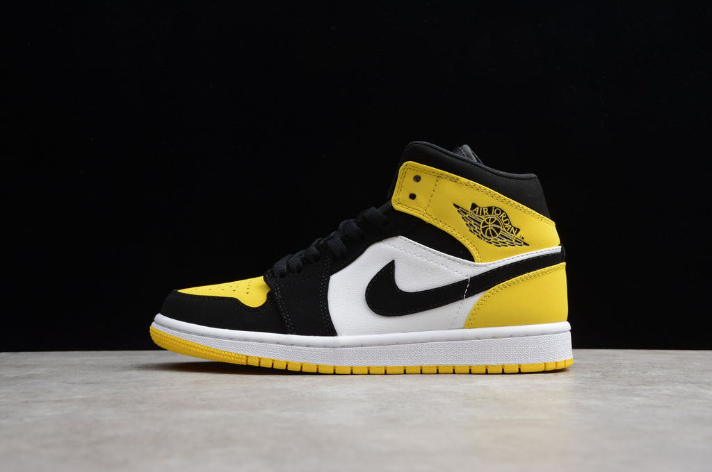 Air Jordan 1 Mid Toe Black And Yellow