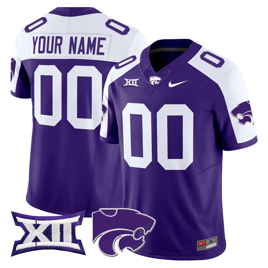 Custom Kansas State Wildcats Jersey Name, Number 2025 Limited Stitched Purple Alter