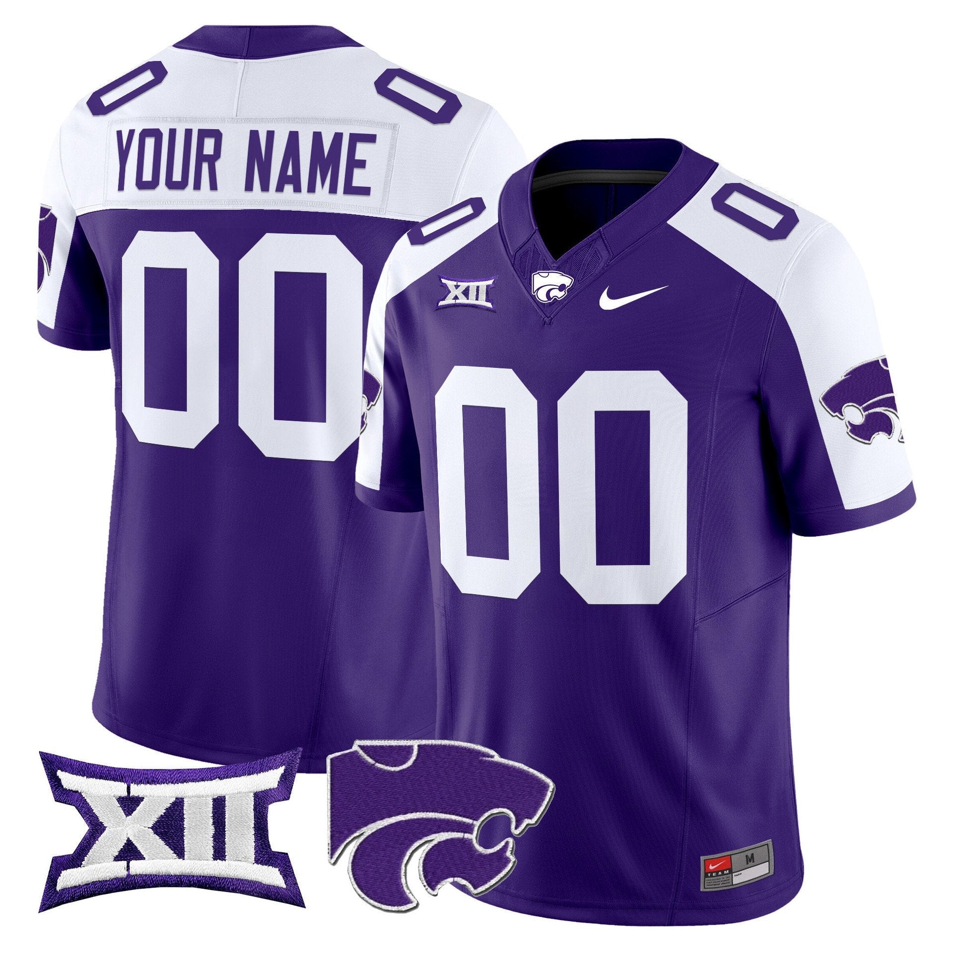 Custom Kansas State Wildcats Jersey Name, Number 2025 Limited Stitched Purple Alter