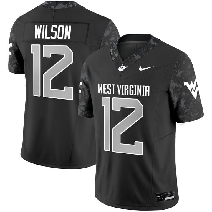Anthony Wilson Jr Jersey #12 West Virginia Mountaineers 2025 Stitched Coal