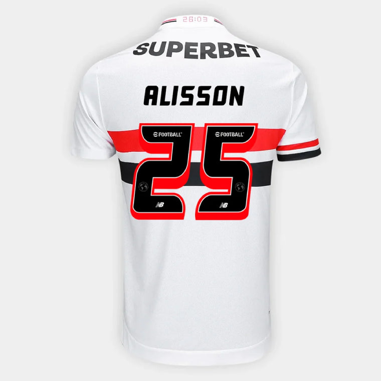 Sao Paulo FC ALISSON 25 Home 2025-26 Jersey – White