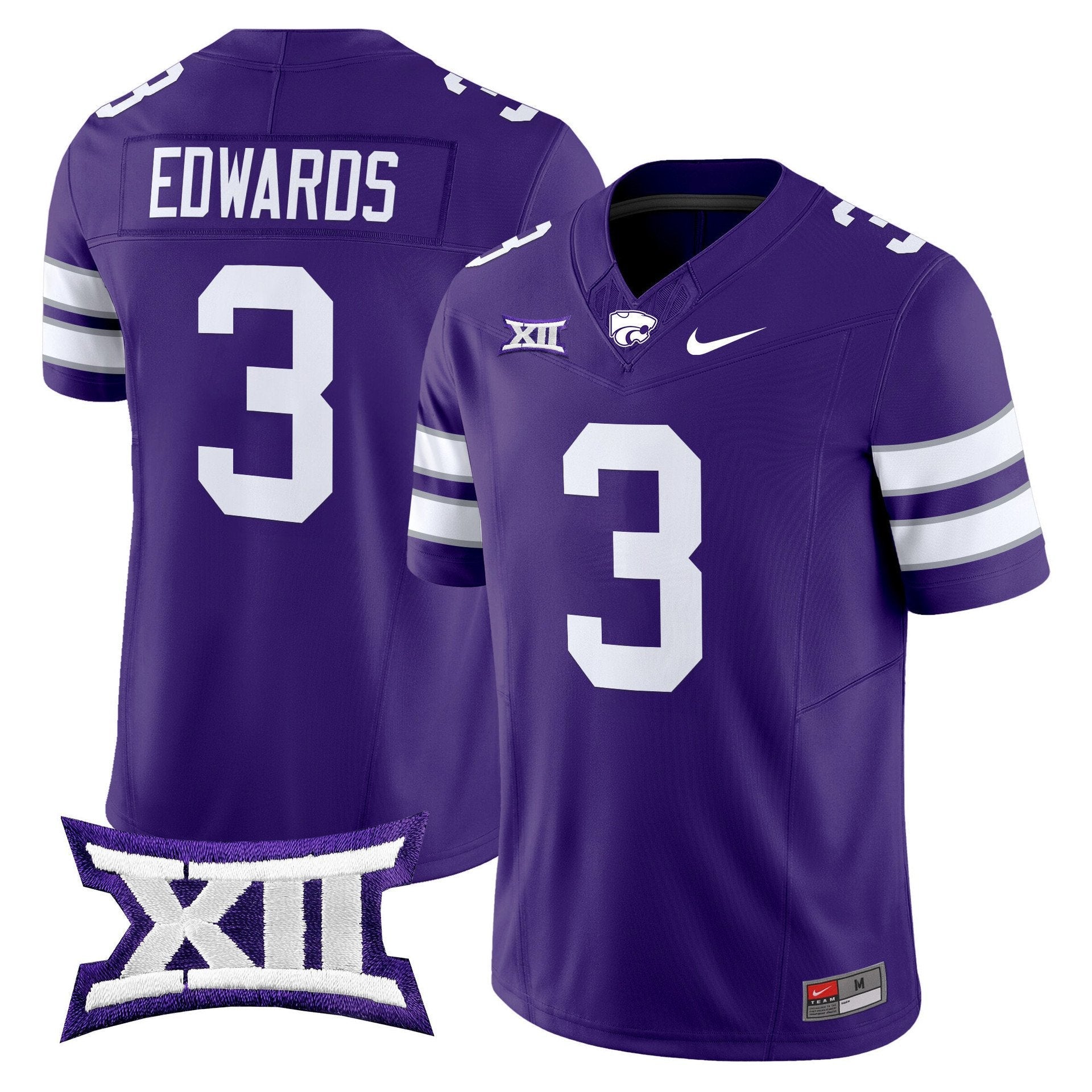 Dylan Edwards Jersey #3 Kansas State Wildcats 2025 Limited Stitched Purple